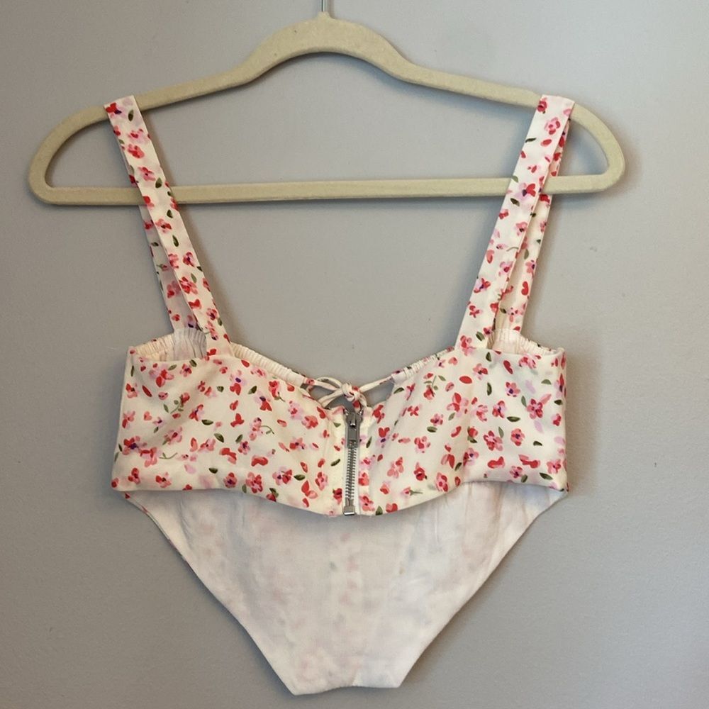 Princess Polly Floral Print Corset Cropped Top size small - Picture 4 of 7